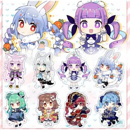 Hololive Vtuber Pekora Uruha Rushia Hosimati Suisei Anime Acrylic Pendant Figure Keychain Keyring Collection Model Toy Gifts