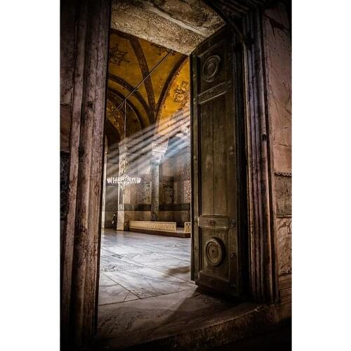 Photo Backdrop Old Door Room Computer Printed Background Studio for Children Baby Portrait Pets Photobooth Photography Props