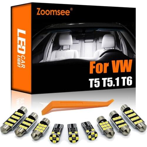 Zoomsee Interior LED For Volkswagen VW Multivan Caravelle MK5 MK6 T5 T6 2003-2018 Canbus Vehicle Indoor Dome Reading Light Kit