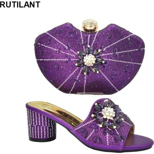New Arrival Italian Shoes with Matching Bags High Quality Designer Shoes Women Luxury African Wedding Shoes with Bag Sets