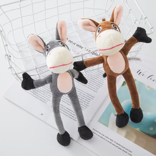 New cute17cm plush donkey Long legs doll Favorite Keychain bag decoration soft good quality christmas festival gift kid friend