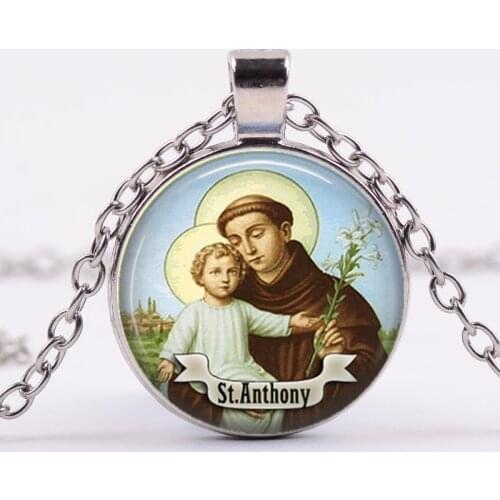Religious Necklace 13 Saint Francis Clare Therese Jude Paul Anthony Padua Patrick Michael Rose Joseph Valentine Necklace