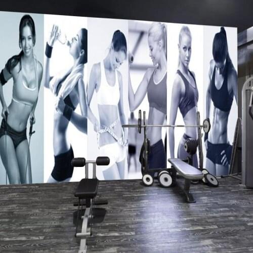 Custom Mural Wallpaper 3D Abstract Boxing Gym Beauty Women Wallpaper Living Room Sofa TV Home Furnishing Waterproof Mural