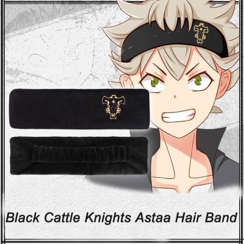 Cosplay Anime Black Clover Asta Hair Band Cartoon Asta Sports Headbands Wiht Black Bull Emblem Gifts Adult Kids Cos Magic Knight