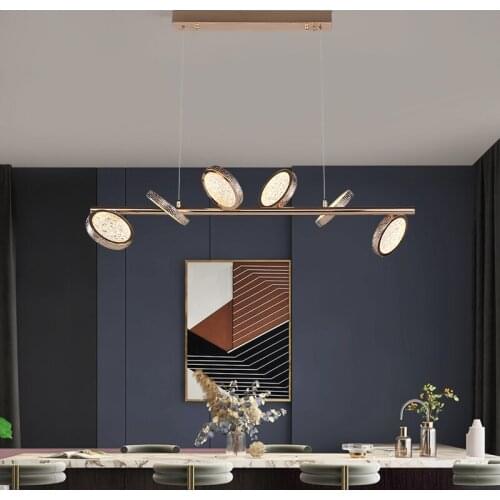 Nordic Modern Light Luxury Chandelier Restaurant Counter Front Desk Model Room Designer Long Study Room Tea Room LED Chandelier