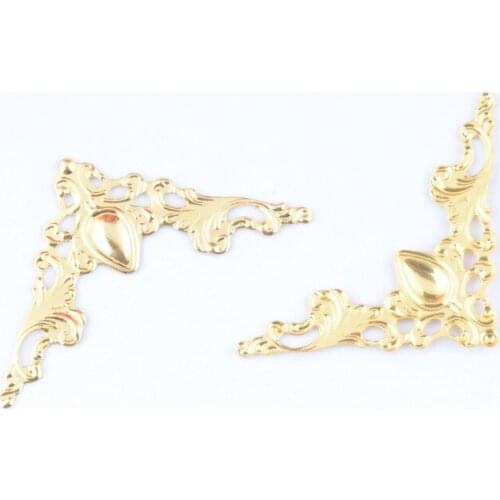 MIAOCHI Retail 5Pcs Album Angle Pressure Angle Corner Protector Protects Gold Color Metal Bag Angle 4.1cm F0410