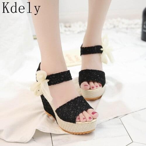 Women Fashion Summer Platform Wedge Sandals Ankle Strap Fish Mouth Espadrilles Sandals Sandalias Femininas Sandalen Sandales