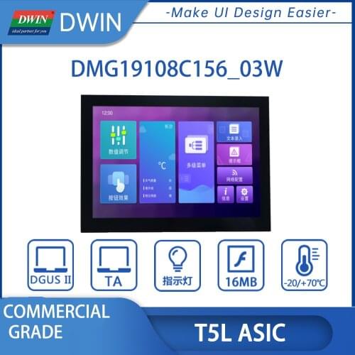 DWIN 15.6 Inch Touch Panel, UART Serial IPS LCD Module, 1920*1080 High Resolution, AIoT_TA Development, DMG19108C156_03W