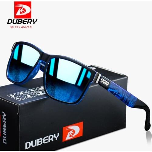 DUBERY Fashion Square Men Polarized Sunglasses Sports Brand Original Design Sun Glasses Lightweight Frame UV400 Goggles CE 1XH