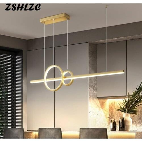 Modern Led Pendant Light Black&Gold Creative Chandelier Pendant Lamp for Dining room Kitchen Living room Hanging Lamp 110V 220V