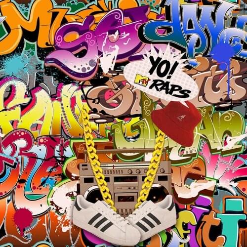 Street Rap Style Bckground Photography Colourful Letters Vintage Radio Backdrop For Youtube Videos Photo Studio Booth Props