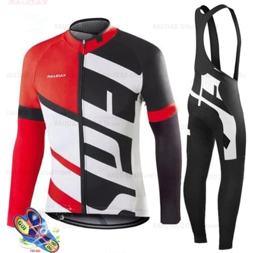 Spring 2020 Pro Team Raudax Cycling Jersey Autumn Mtb Cycling Clothing Summer Long Sleeve Triathlon Mountain Bike Bib Pant Set