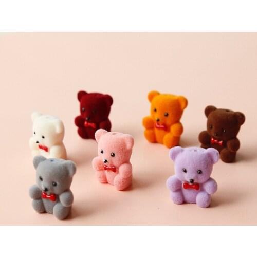 Retro Lovers Strongly Recommend Flocking Vintage Bear Handmade Earrings Accessories 2pcs