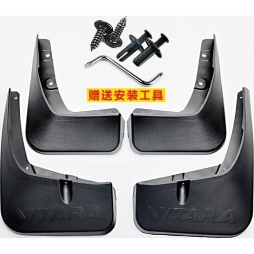 High quality soft plastic front and rear wheel splash guards 4pcs/set Car-styling for Suzuki S-CROSS 2014 to 2019