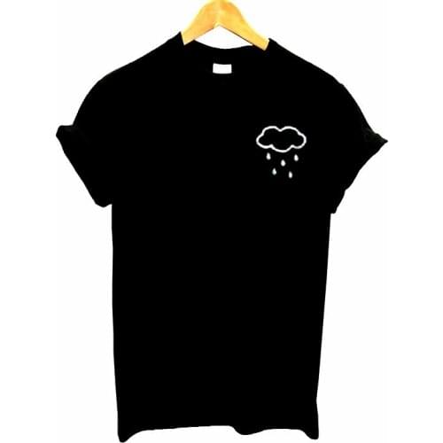 Cloud rain pocket Print Women tshirt Cotton Casual Funny t shirt For Lady Top Tee Hipster Drop Ship F591