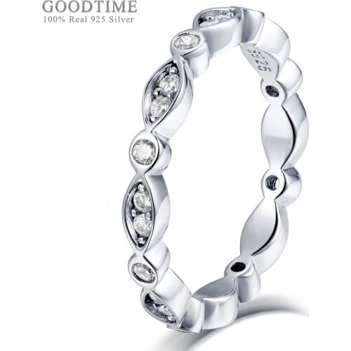 Fashion Women Ring 925 Sterling Silver Ring Zircon Wedding Bride Rings Jewelry Accessories Valentines Day Present For Girl