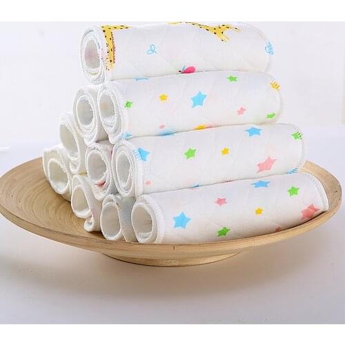 1Pc Baby Nappy Liners Organic Cotton Cloth Diapers Inserts 3 Layers Nappies Washable Reusable for Newborn Infant 45*16CM