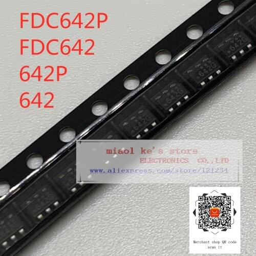 [ 10pcs/1lot ] 100%New orginal: FDC642P FDC642 642P 642 - MOSFET P-channel 20V 4A SSOT-6/SOT-23-6