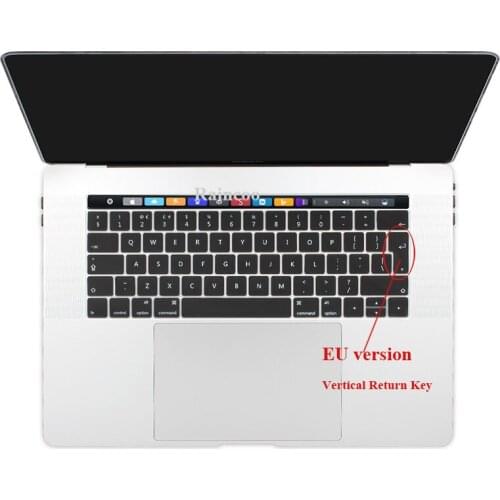 10pcs For Macbook Touch Bar 13.3 A1706 A1989 A1707 EU Keyboard Protector For Macbook TouchBar 13 15 15.4 Keyboard Shell Cover