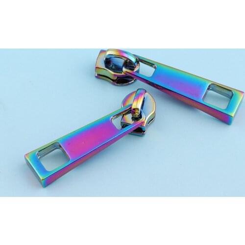 10pcs Size 3# Rainbow Zipper Puller No. 3 # Leather Zipper Head Zipper Fastener for Zip head Universal Zipper Replacement Kit