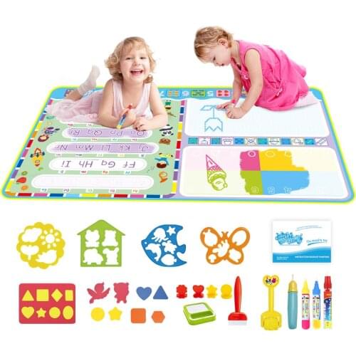 120x70cm Magic Water Drawing Mat Kids Playing Painting Mat English Letters Number Cognition Intellectual Development Toy for Kid