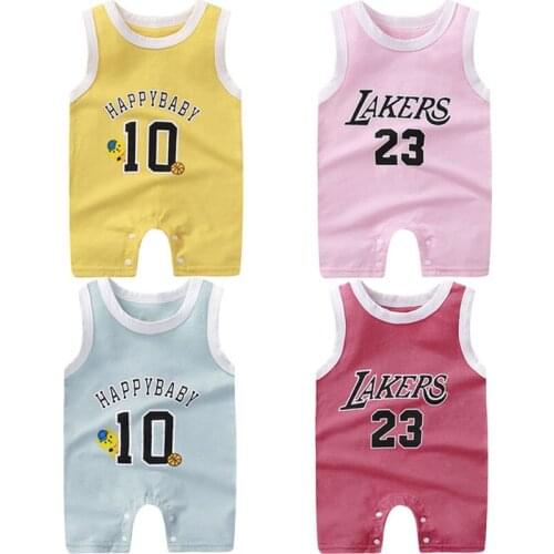 2021 Newborn Baby Boys Girls Cotton Rompers Infant Baby Sleeveless Vest Jumpsuits Summer Thin Climbing Clothes Pajamas Outfit