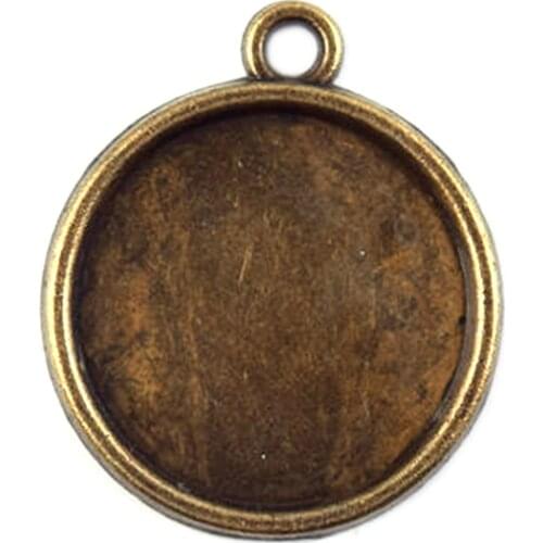 50pcs/lot 16mm inner size Antique Silver|Bronze Plated Cabochon Settings Round Cameo Base Blank Tray Pendant Charms
