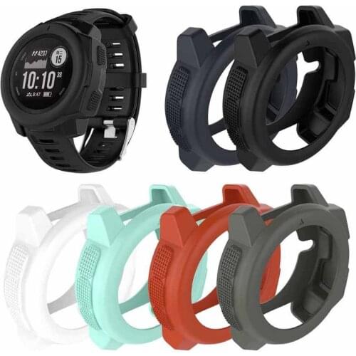 6 Color Sports Silicone Protective Case for Garmin Instinct Sports Smart Watch Super Light Watch Protective Case White/Grey