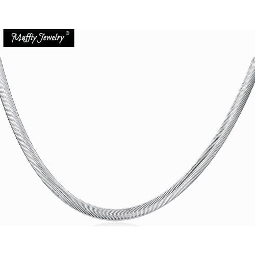 6mm Snake Chain Link Chain,Europe 925 Sterling Silver Chains Necklace Hyperbole Jewelry Fit Pendant Gift For Men & Women