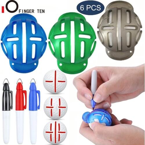 1set Training Tool Golf Ball Liner Marker Stencil with 3 Pens Alignment Marks Template Golfer Outdoor Accessories Drop Shipping