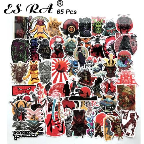 65pcs Japan Style Stickers for Mobile Phone Samurai Bushido Spirit Pegatinas Laptop Guitar Suitcase Skateboard Bike Car Decals