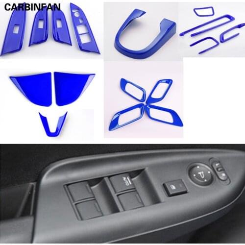 Car blue Air outlet Decorative strip trim Stickers for interior decoration For Honda FIT JAZZ 2014 2015 2016 2017 2018 C1434