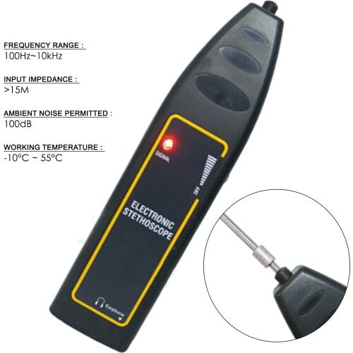 Automotive Noise Sensor Finder Electronic Stethoscope / Car Truck 100Hz~10kHz + High Sensitivity Long & Short probe + Earphone