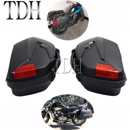 Motorcycle Side Case 20L Storage Cargo Box W/ LED Tail Box Tool Luggage Saddle Bags For Yamaha Triumph Kawasaki Suzuki Honda