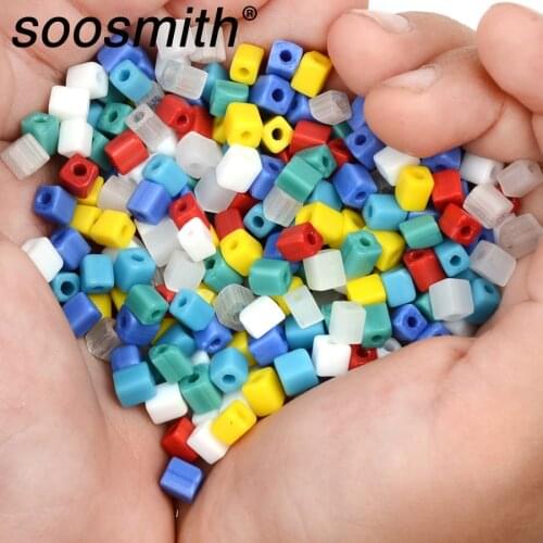 Approx.4mm Solid Color Cube Beads Charms Czech Glass Beads Square Beads for Jewelry Making Diy Accessories Beads Wholesale