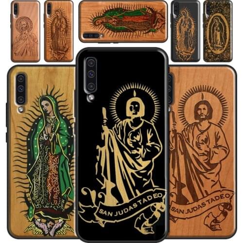 Guadalupe San Judas Wood Case For Samsung A52 A32 A72 A12 A42 A02S A30 A40 A50 A70 A21S A11 A31 A71 A51 Back Cover