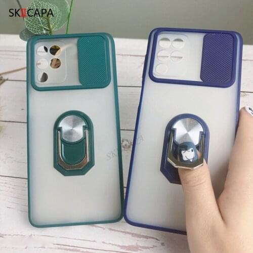 Case For Samsung Galaxy Quantum 2 M62 Matte Shockproof Ring Stand Phone Case For Samsung F62 Slide Camera Lens Protection Cover