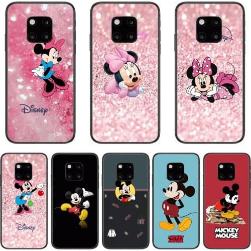 Disney Mickey Mouse Phone Case For Huawei mate 30 10 20 40 Lite Smart Z Pro Black Etui 3D Coque Painting Hoesjes case