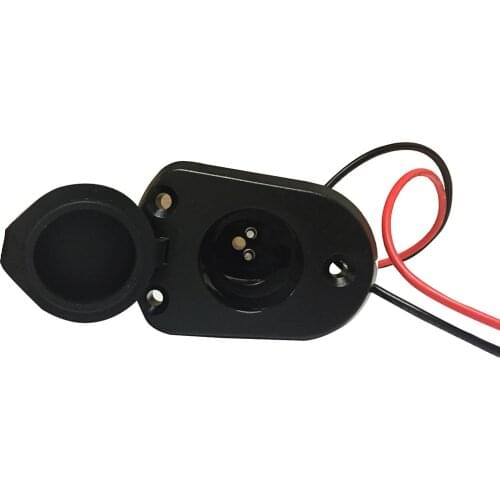 Black Round Boat Nylon Cap 2-Prong Stern Light Base Waterproof Plug-in Type Marine Light Base Socket