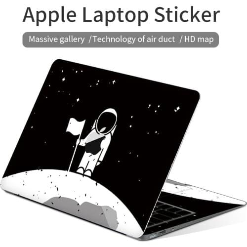 Black Series Laptop Stickers Simple Skin Waterproof Scratch-resistant Protective Film for MacBook A1278/A1465/A1707 etc