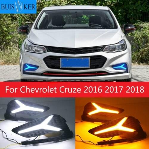 2Pcs DRL For Chevrolet Cruze 2016 2017 2018 Daytime Running Lights fog lamp cover headlight 12V Daylight signal for Chevy