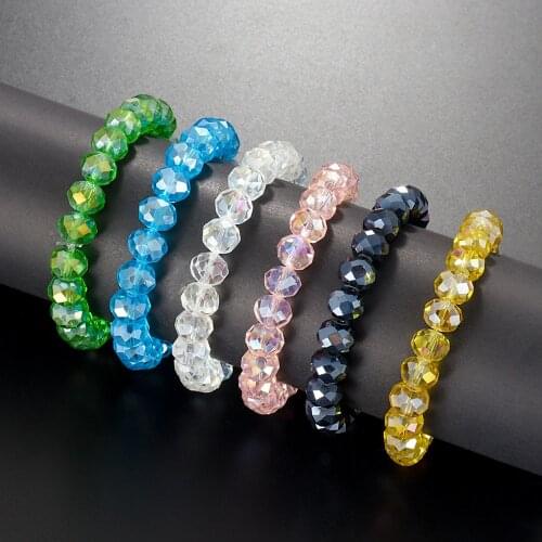 Dropshipping 6 Color Charms Bracelets for Women DIY Crystal Beads Fine Bracelets Women Pulseira Friendship Jewelry