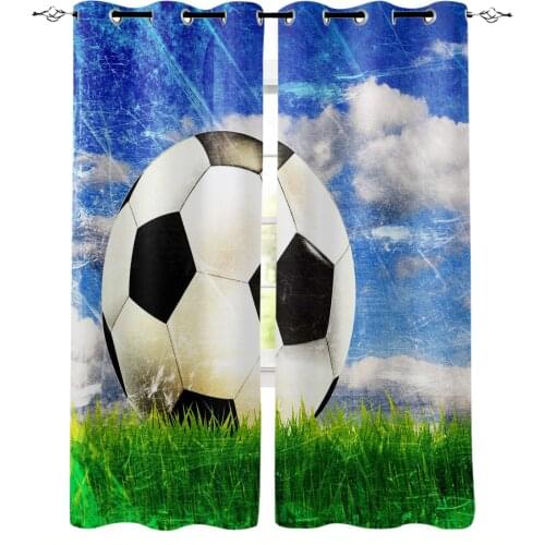 Football Under Blue Sky And White Clouds Bedroom Modern Window Curtain for Living Room Decoration Curtains Home Textile Drapes