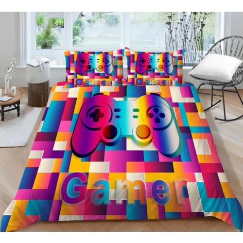 Colorful Game Pad Printing Bedding set Duvet cover with pillowcases Home Textiles Bedroom Decor 2/3 pieces