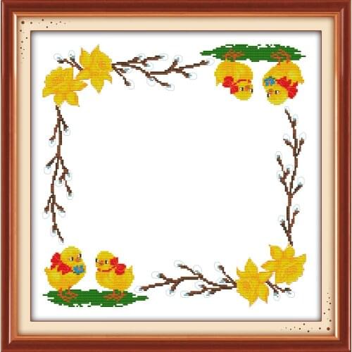 Chicken lovers - Easter cross stitch kit aida 14ct 11ct count print canvas stitches embroidery DIY handmade