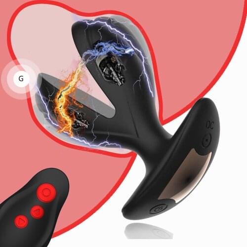 Electric Shock Male Prostate Massager Wearable Anal Plug Vibrator Wireless Remote Dildo Vibrator Opening Butt Plug Anal Dilator