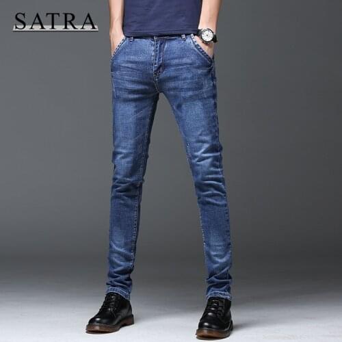 SATRA 2021 new arrival high quality classica Elastic jeans men ,mens Pencil jeans ,Casual Slim jeans men