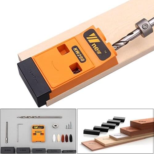 Woodworking Pocket Hole Jig Kit & Step Drill Bit Accessories Guide Set Hole Puncher Locator Jig For WoodWorking DIY Tool Set