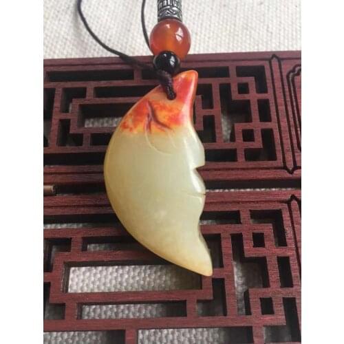 Natural hetian jade A HandCarved fish jadeite jade white jade pendant jade necklace jewelry necklaces men women jewelry