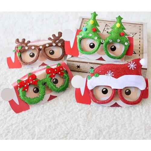 Christmas Tree Sequin Glasses Adult Children Christmas Party Prop Plastic Christmas Decoration